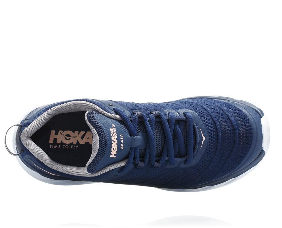 Hoka One One Hardloopschoenen Dames - Akasa - Blauw/Wit - KP0379584